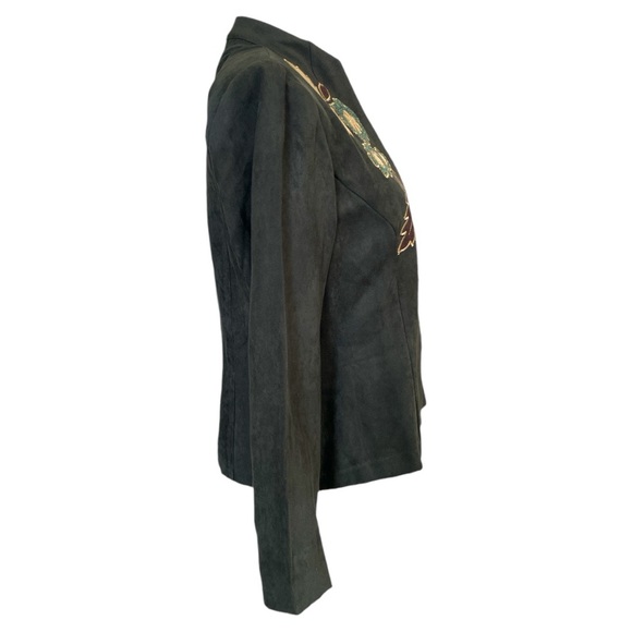 Dressbarn Jacket with Appliques in Green Gold and Brown Size Small - Picture 2 of 7